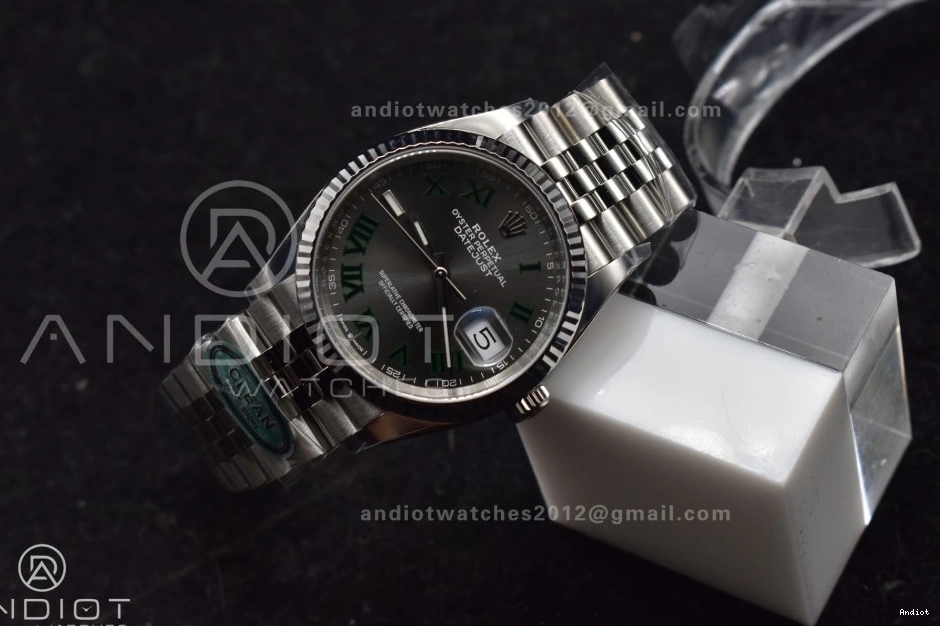 VR3235 Markers Green Dial on 1:1 Roman Edition Bracelet Steel 36 904L Jubilee Clean Gray Best DateJust 126234 0409